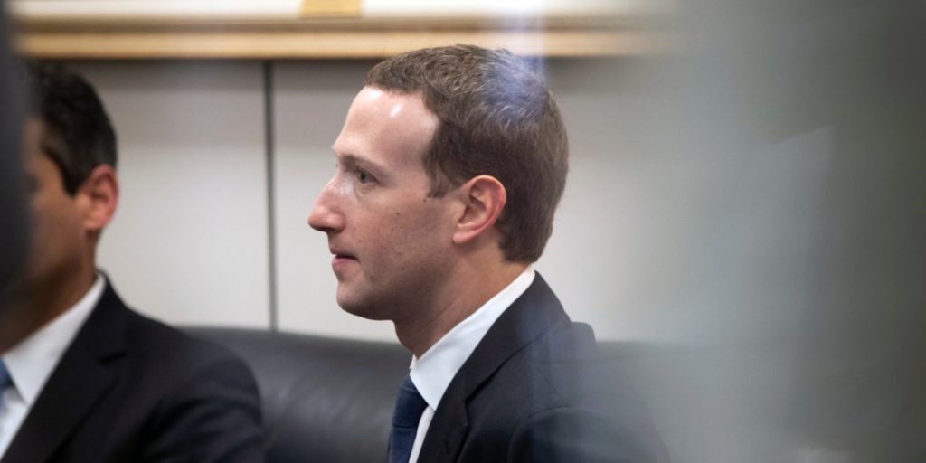 Facebook CEO Mark Zuckerberg in a waiting room in Washington last year.